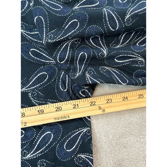 Bugatchi Uomo Men's Large 100% Cotton Shaped Fit Navy Paisley Print Dress Shirt - Picture 5 of 9